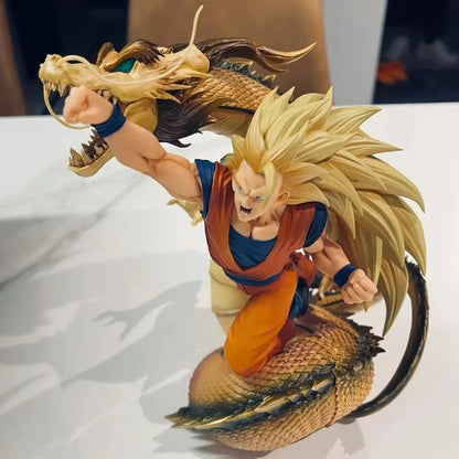 Figurine Goku Super Saiyan 3 Le Lien Sacré avec Shenron - Dragon Ball Z